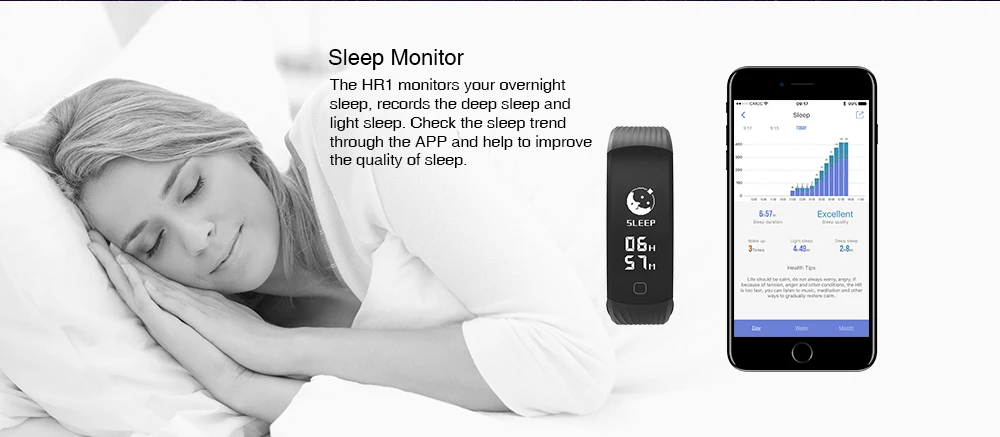 Makibes HR1 Bluetooth Smart Браслет Фитнес трекер Непрерывный монитор сердечного ритма 0,9" OLED браслет для ios и Android