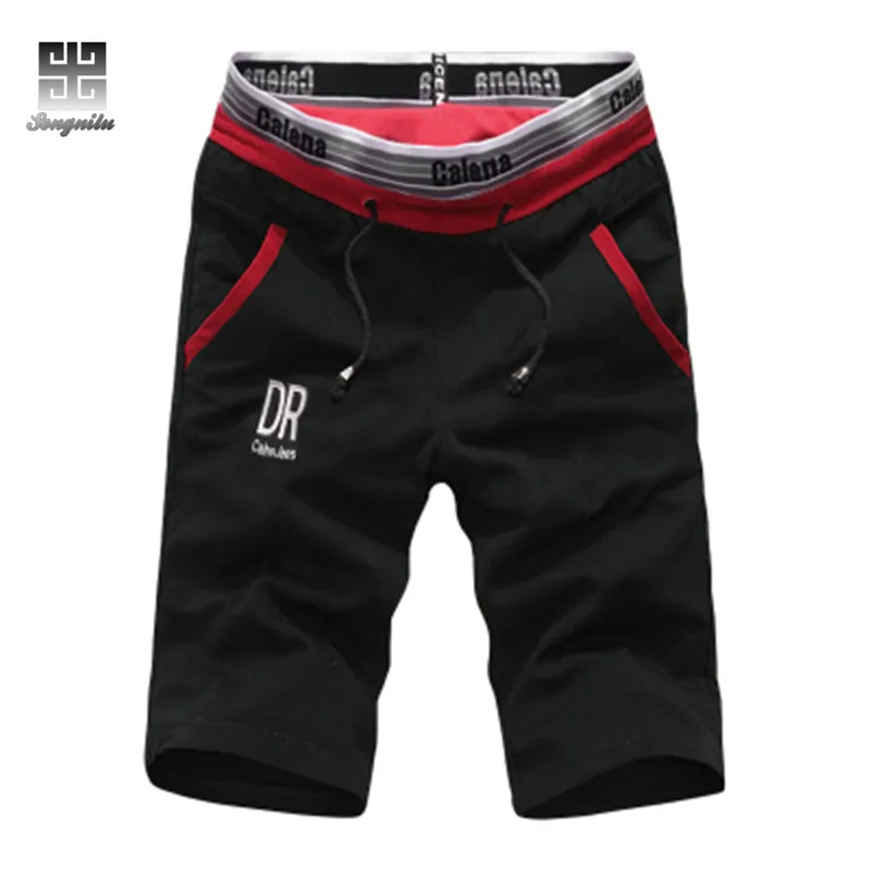 Мужские шорты с карманами s Moletom черные пляжные эластичной талией и надписью 5XL