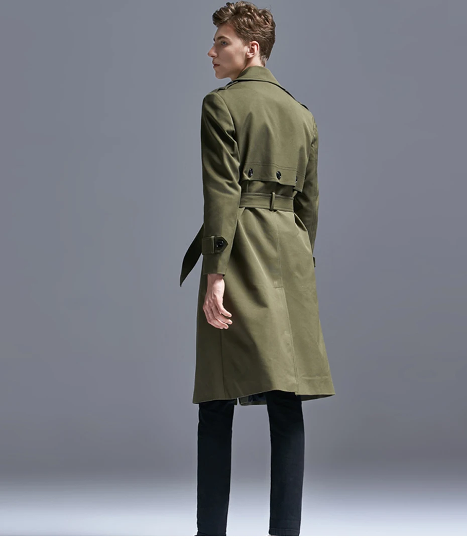 Holyrising, S-6XL, длинный Тренч, пальто для мужчин, gabardina hombre, Классическая британская ветровка, двубортный, однотонный, бежевый, ветровка, 18495-5