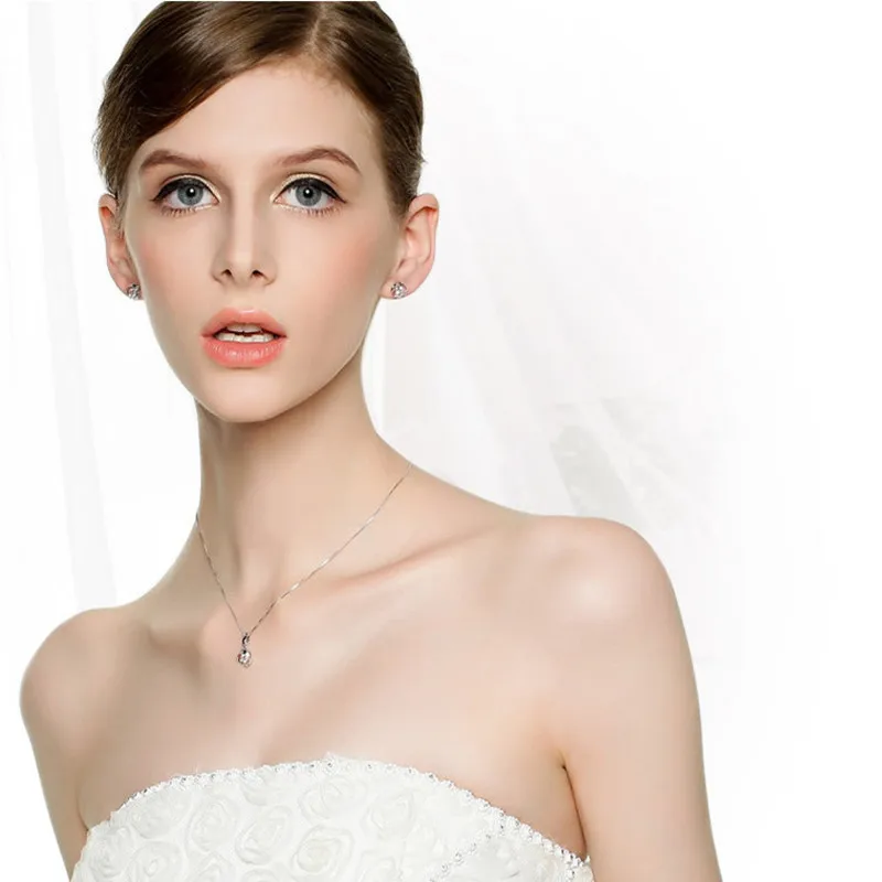 Рождественский подарок блестящая Звезда ожерелье AAA 100% Серебро 925 пробы