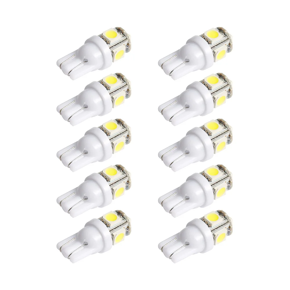 лампа w5w 10 шт. автомобилей LED 12 В T10 свет 5050 Super White 194 168 W5W Парковка Авто лампы клин