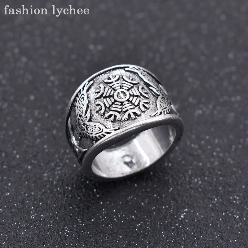 Мужское кольцо с компасом и медвежьими лапами lychee винтажное ювелирное изделие