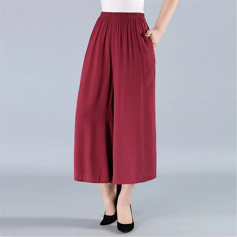 6 цветов женские широкие брюки повседневные свободные до щиколотки уличная