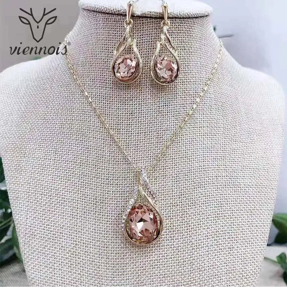 Viennois Модные Ювелирные наборы с кристаллами красочный горный хрусталь подвеска