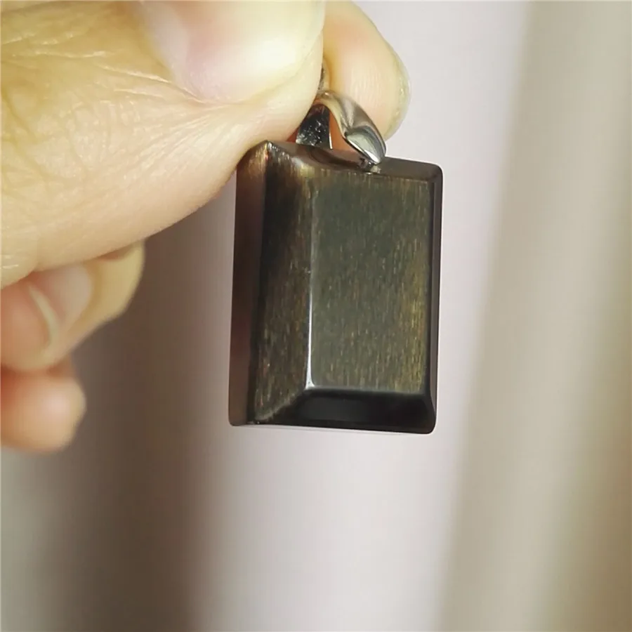 Genuine Natural Black Sunstone Pendant 20*15*8 Necklace Crystal Rectangle Bead Fashion Stone Women Men | Украшения и аксессуары