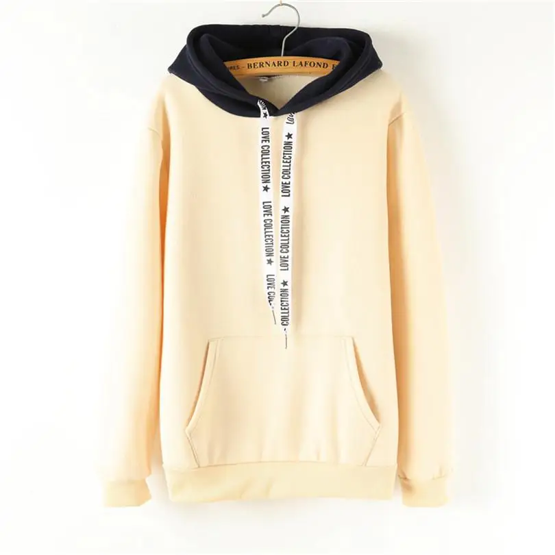 Oversized Hoodies Women Korean Harajuku Hooded Sweatshirt Long Sleeve Color Matching Autumn Winter Tops Female Tracksuits - Цвет: scj607