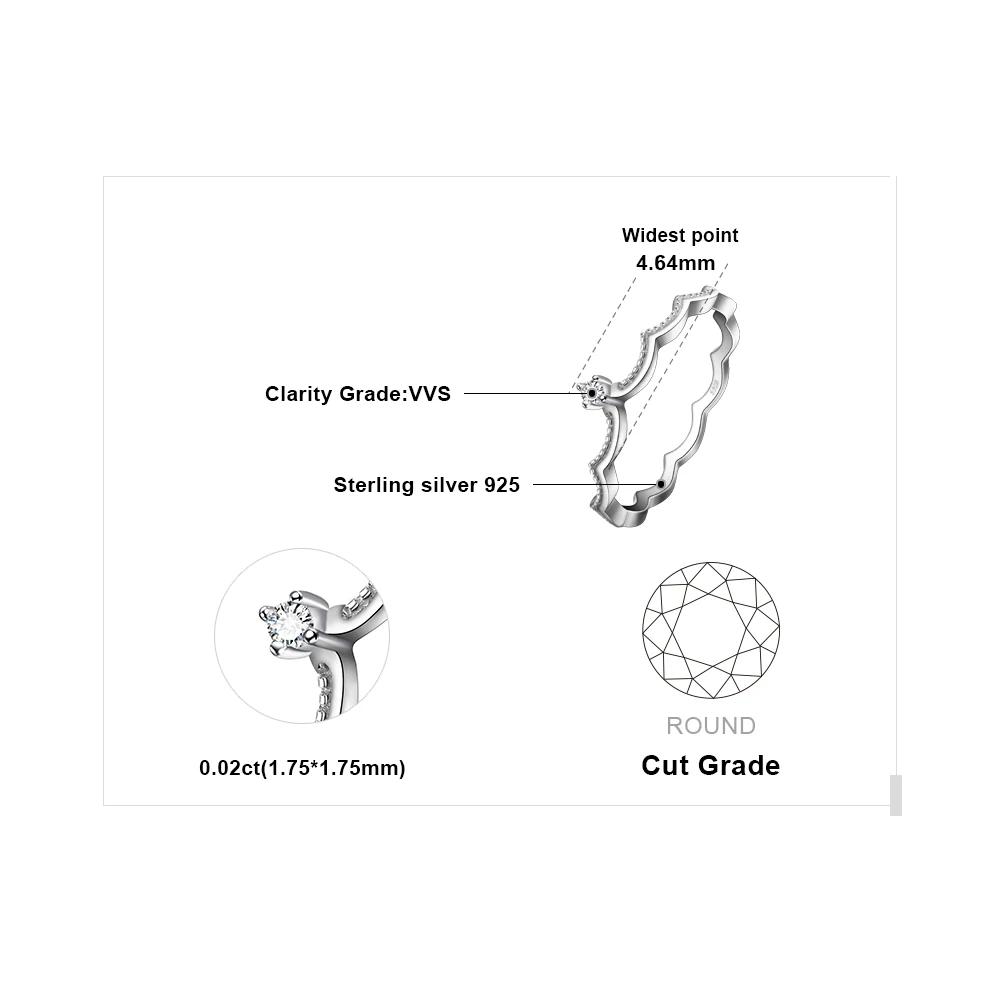 Jewelrypalace прекрасный 0.2ct Обручение пасьянс кольцо стерлингового серебра 925 пробы