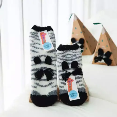 1 пара новых зимних шерстяных носков для взрослых и детей флисовая тапочка