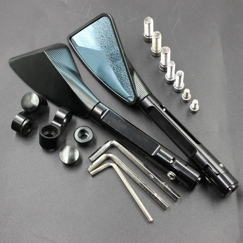 Triangle BLACK 5 цветов полное CNC алюминиевое заказное мотоциклетное боковое зеркало заднего вида для KAWASAKI z750 NINJA250 HONDA R1 R6 FZ6 SUZUKI YAMAHA KTM - Цвет: Triangle BLACK