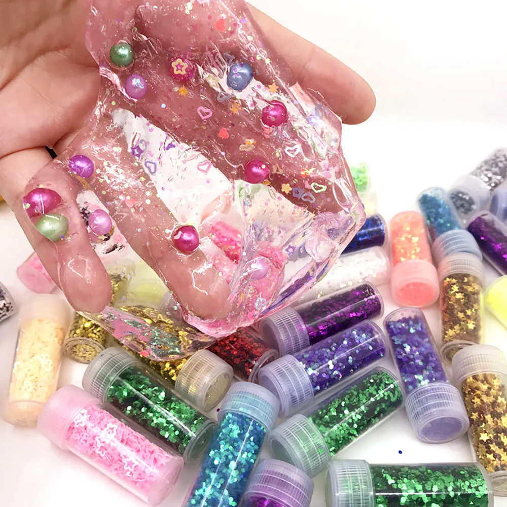 Антистрессовый шар DIY 3D FIMO Slice украшение для лица с блестками для домашнего изготовления слизи Прямая поставка