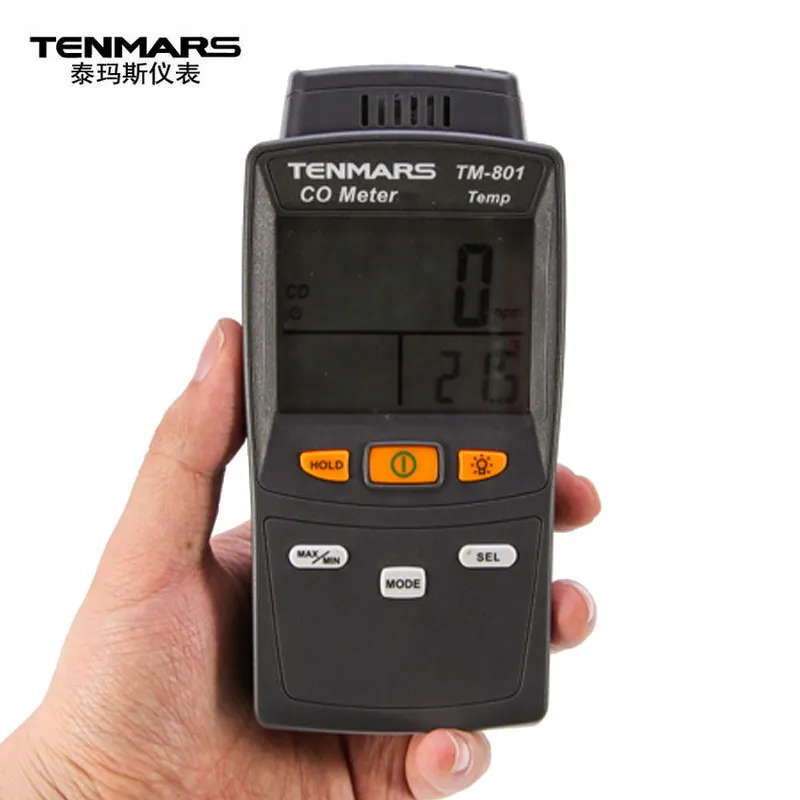Цифровой TM 801 TENMARS CO измерительный инструмент со светодиодной подсветкой Угарный