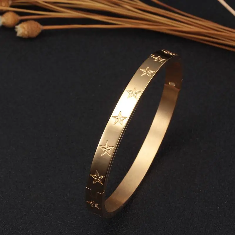 Очаровательные браслеты-манжеты из нержавеющей стали для женщин и мужчин