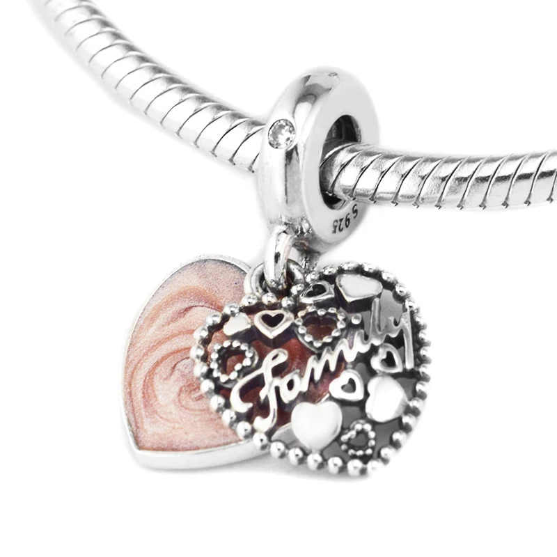 

DIY Beads for Jewelry Making Sterling-Silver-Jewelry Love Makes A Family Bead Charms Silver 925 Berloque Perles Women