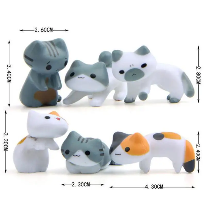 Набор японских кавайных кошек сделай сам миниатюрные Статуэтки миниатюры из