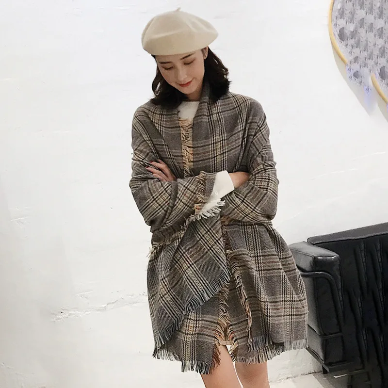 100% шарф из овечьей шерсти в полоску однотонный шерстяной роскошный классический