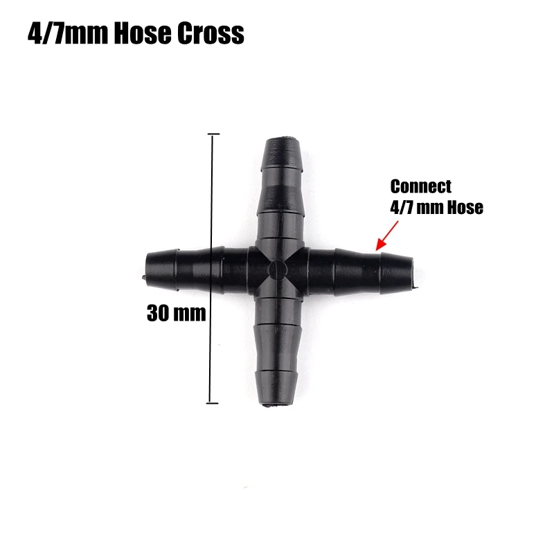 4l7mm Hose Cross 50 шт, 14 вариантов 4/7 мм соединители для садовых шлангов микро капельного орошения водой соединения для трубок трехходовая труба приспособления для резки затычка для шланга Соединительные элементы для воды - Цвет: 4l7mm Hose Cross