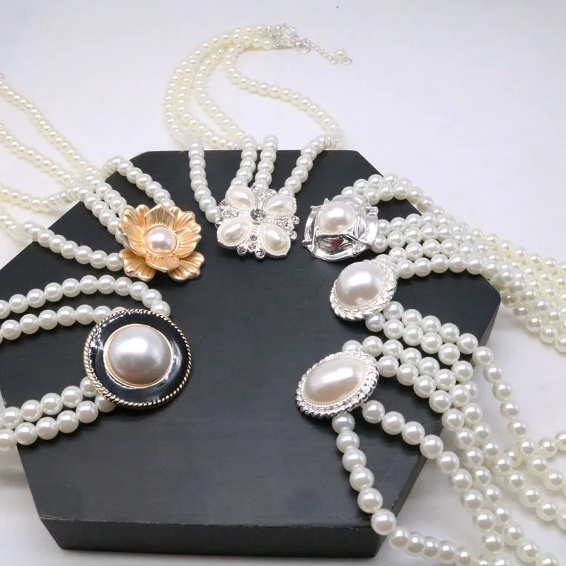 

Double Strands Pearls Choker Sweet Necklace