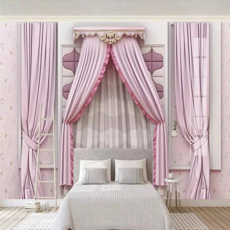 2019 new beautiful curtain TV background wall custom large wallpaper mural 3D photo waterproof | Обустройство дома