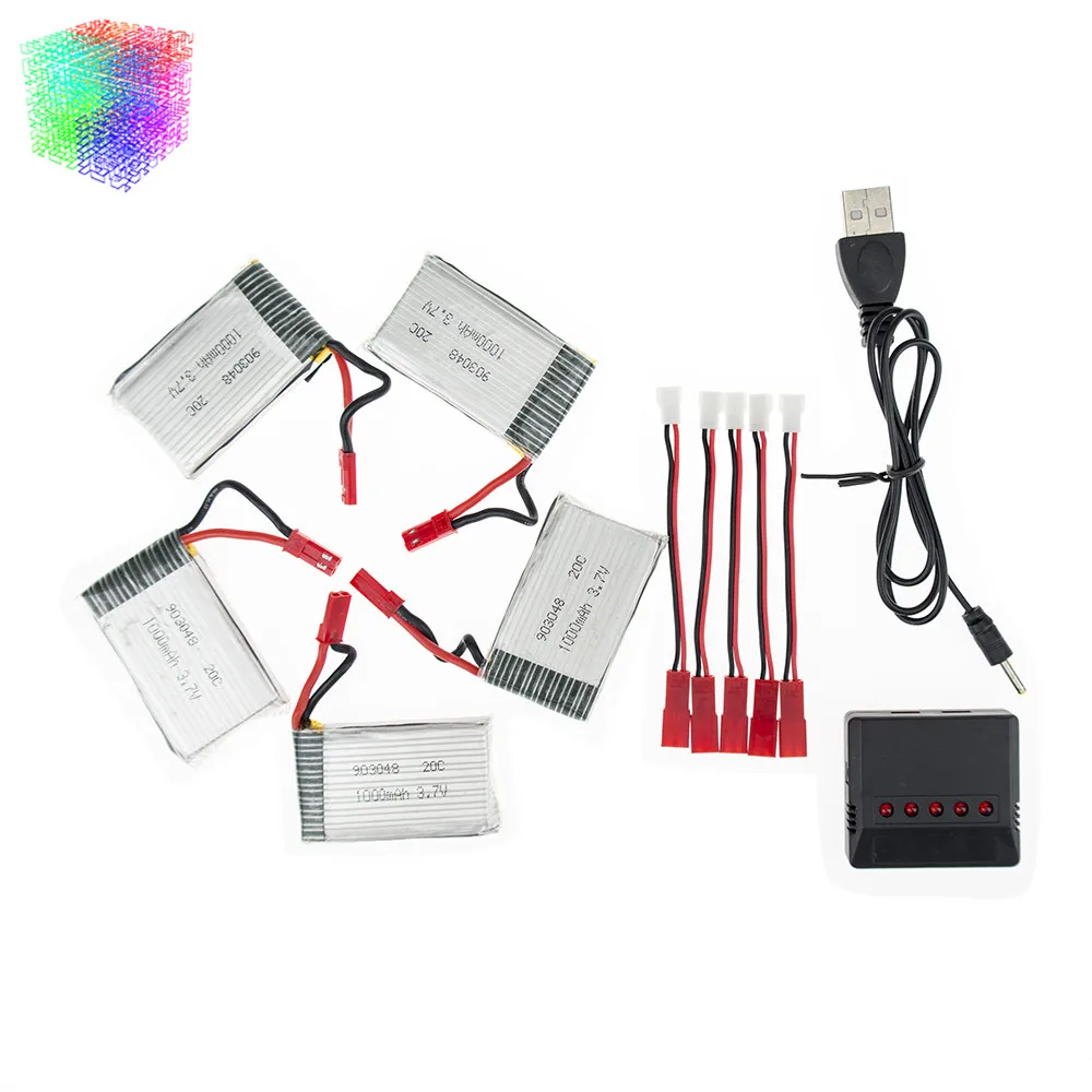 JJRC H11D lipo 3 7 v 1000mah литий ионная аккумуляторная батарея аккумуляторы JST 5 шт. и