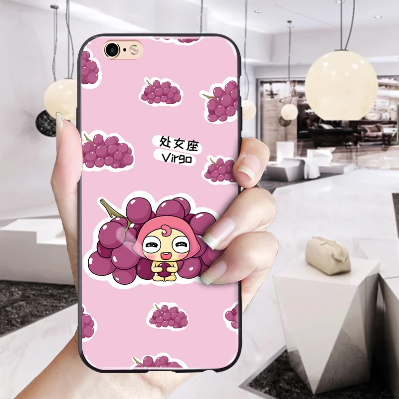 Милый мультфильм фрукты чехол для телефона Apple iPhone 6 6S двенадцать знаки матовый
