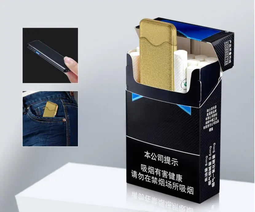 Ультратонкая Зажигалка табачная Зажигалка Электронная usb зажигалка аксессуары для дыма отправить другу