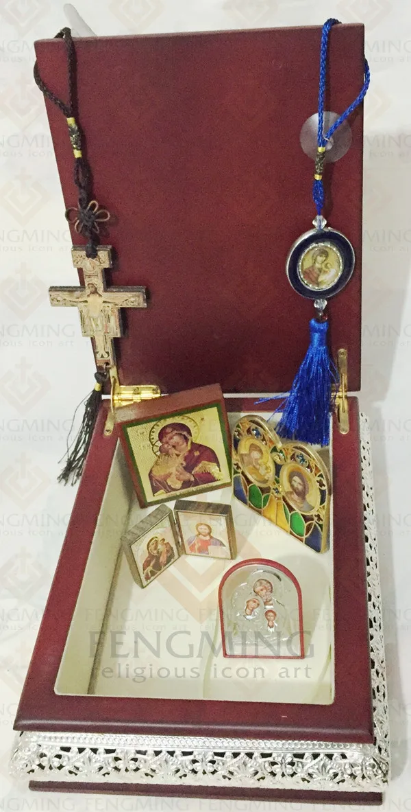 2016 новинка крепкая деревянная коробка Девы Марии металлические религиозные