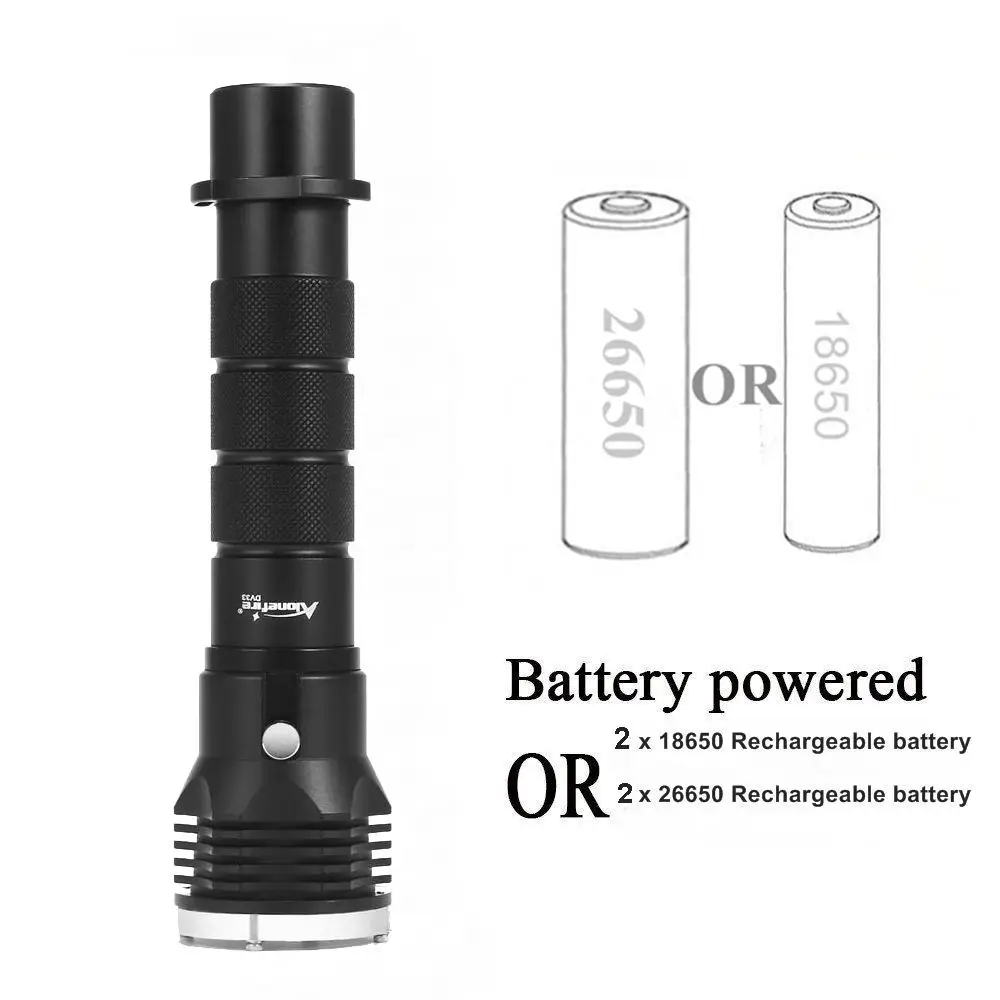 Alonefree DV33 Cree XM-L2 светодиодный фонарик для дайвинга подводный водонепроницаемый