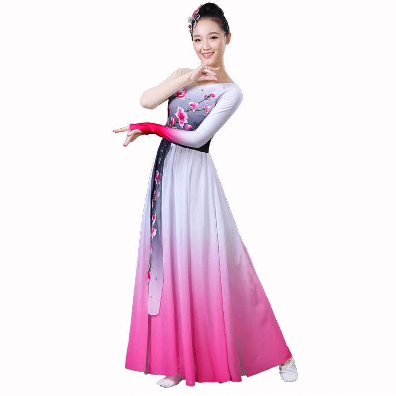 Китайский hanfu Женский Китайский народный Танцевальный Костюм танцевальный r древнекитайский Карнавальный Костюм народное Платье Чернила сценическая одежда вышивка