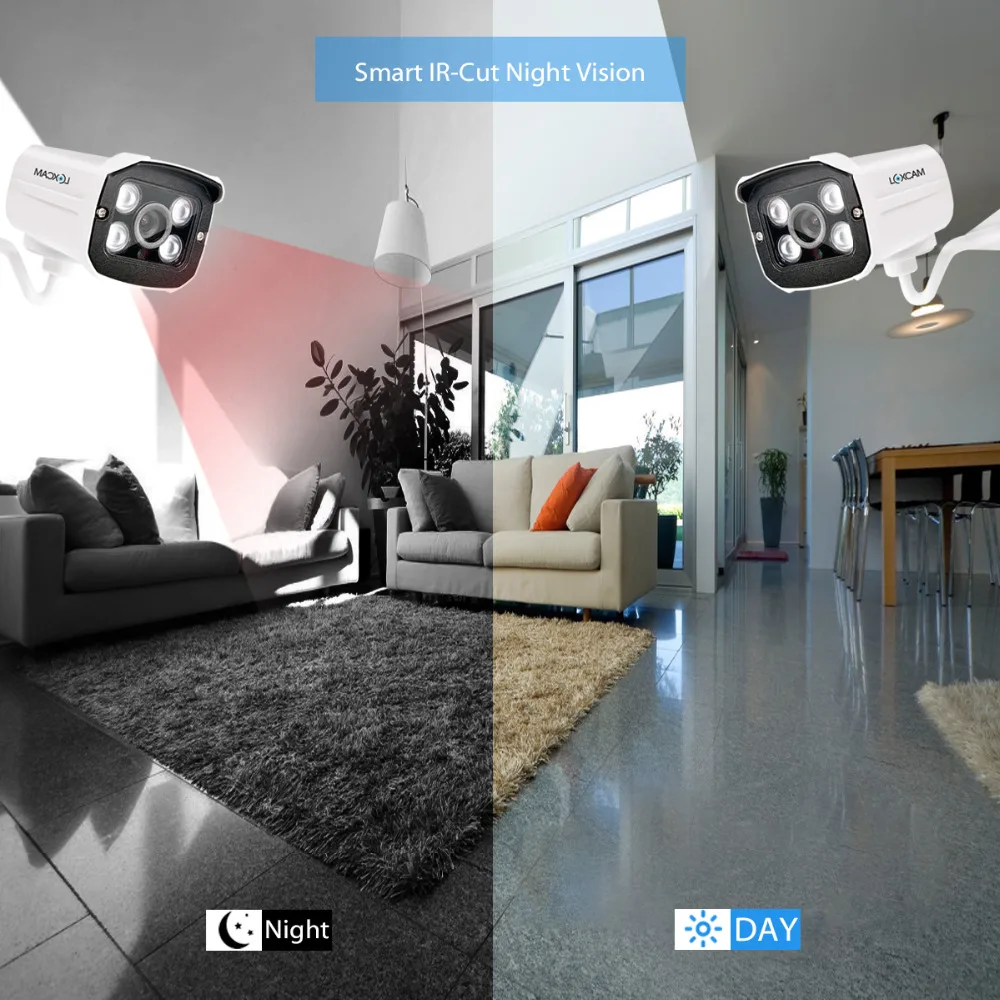 LOXCAM H.265 система безопасности камеры IP66 наружная POE ip камера 8Ch 2MP 1080P NVR комплект P2P
