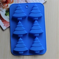 christmas series 6 holes christmas tree lollipop molds silicone cake chocolate cookie mould diy christmas silicone mold cl014