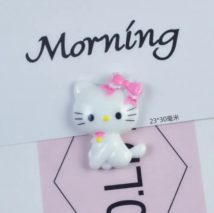 Kawaii плоские "сделай сам" Кошка смолы кабошоны с плоской обратной стороной скрапбукинг украшения ремесла для волос Лук центр очарование - Цвет: 08