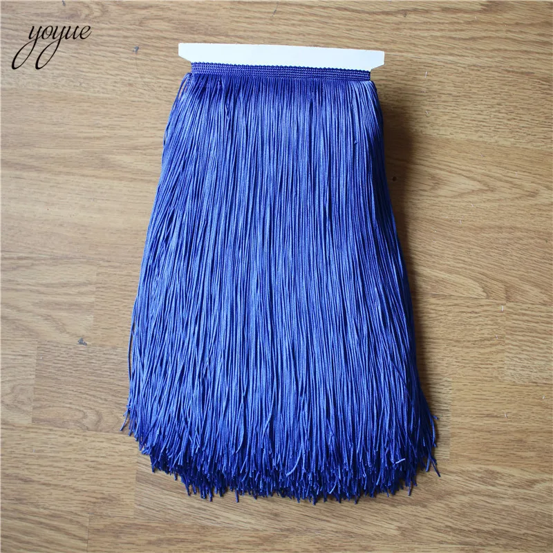 Royal blue YOYUE 1 ярд 30 см длинные кружева бахрома отделка кисточкой бахрома отделка для Diy латинское платье сценическая одежда аксессуары кружевная лента - Цвет: Royal blue