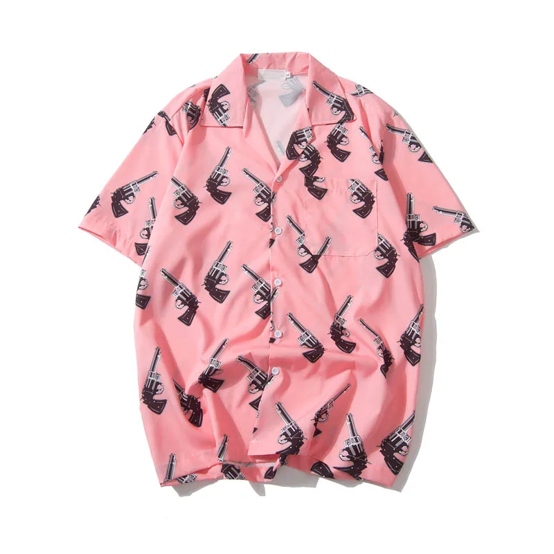 shirts Мужская Уличная рубашка с принтом темных икон и отложным воротником, летняя винтажная хип-хоп рубашка, уличная рубашка для мужчин - Цвет: shirts