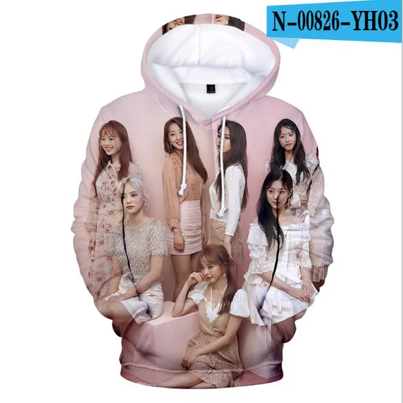 Женская/мужская Толстовка Harajuku Корейский KPOP LOONA 3D принт куртка с капюшоном
