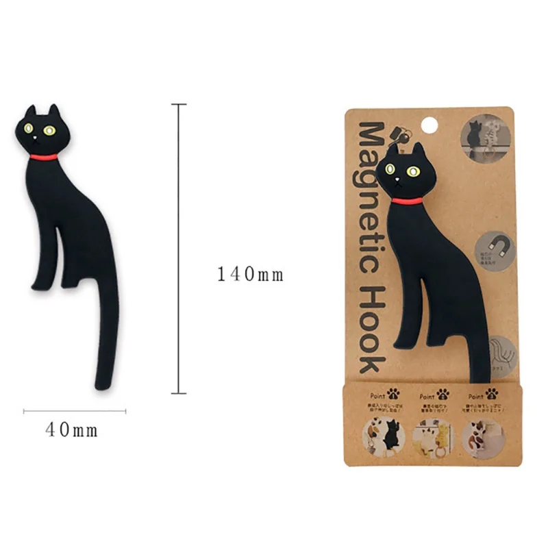 

Creative Multifunction Cat Magnetic Wall Mount Keys Hook Refrigerator Sticker Fridge Magnet Hanging Hook Door Decor
