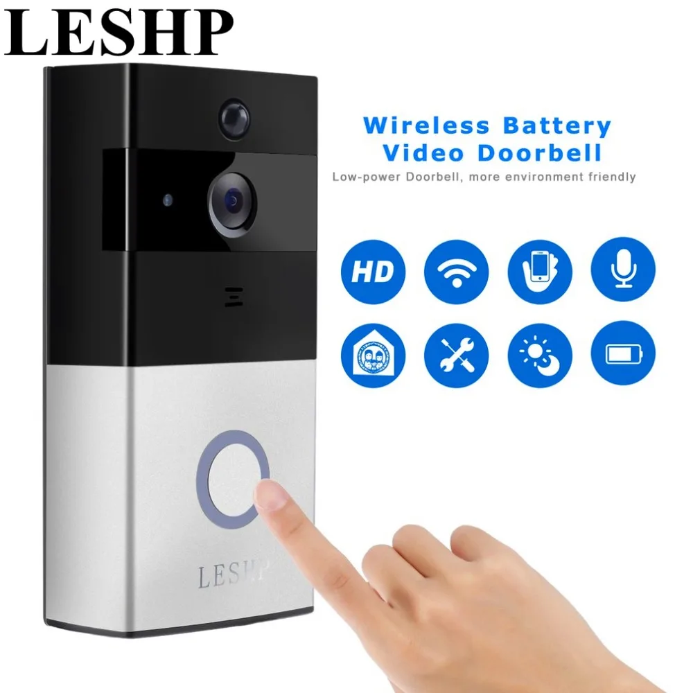 LESHP видео дверной звонок 1080P беспроводной WiFi Кольцо Дверной HD 2 4G телефон