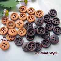 100pcs 11 8mm coffee 4 holes thin edge wood shirt buttons for sewing clothing diy craft decorative accesories sewing supplies