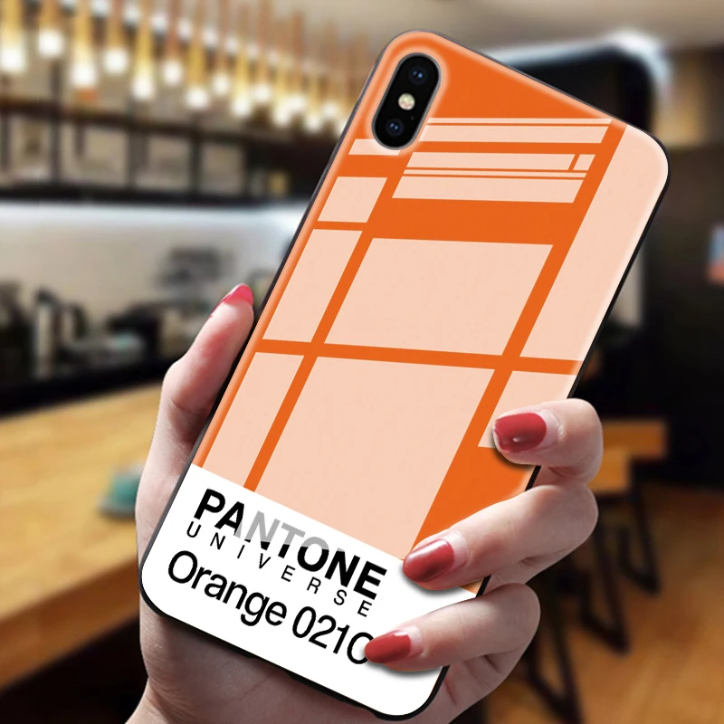 16 Pantone цветной чехол из закаленного стекла для телефона для iphone 5 6 7 8 6s 6s plus 7plus 8plus x xr xs xsmax - Цвет: 16