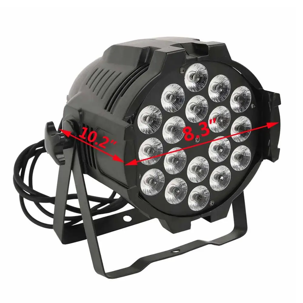 2шт 18x15 Вт Светодиодный светильник DMX 512 RGBWA 5в1 звуковой активный PAR64 сценический