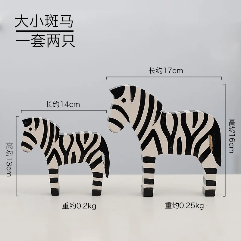 

Creative Animals Woodcarving Nordic Style Zebra Ornaments Home Decoration Wooden Crafts Home Decoration Accessories