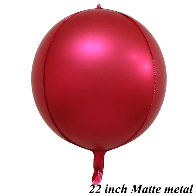 Metal Red 1 шт. 22 дюйма золото серебро 4D круглые воздушные шары из фольги Anniversaire Свадебные украшения на день рождения гелиевый надувной балоны Globos - Цвет: Metal Red