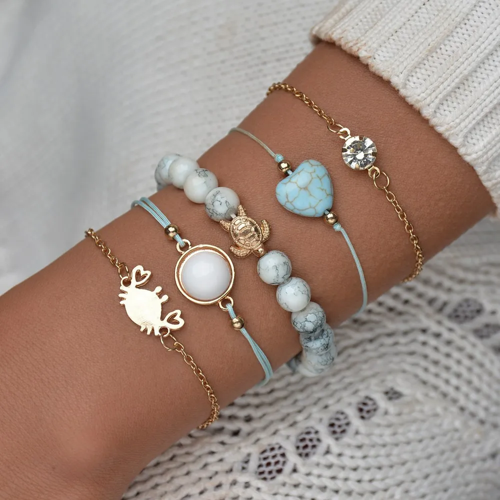KingDing 5/шт браслеты с подвесками классический цинковый сплав изображением сердца