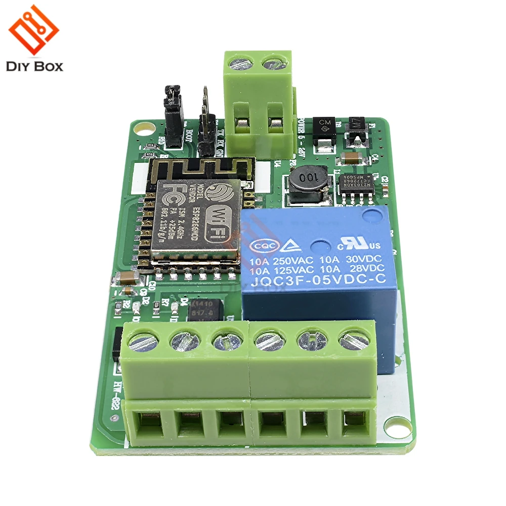 ESP8266 ESP-12F релейный модуль 10A 220 в сетевой релейный wifi модуль вход DC 4 слоя платы ТВ вход автоматическая защита зеленый