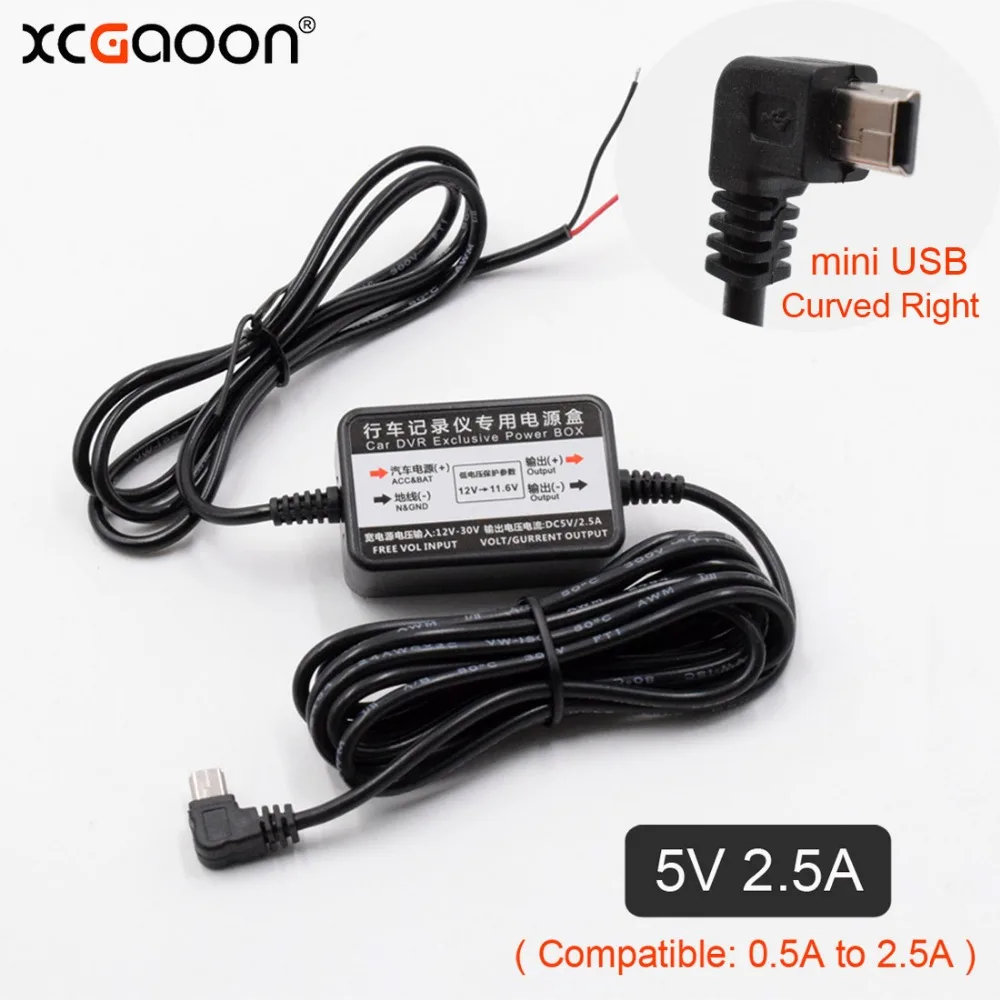 

XCGaoon 10 Piece Car DC Converter Module Input 12V 24V Ouput 5V 2.5A With Mini USB Cable (Curved Right) Low Voltage Protection