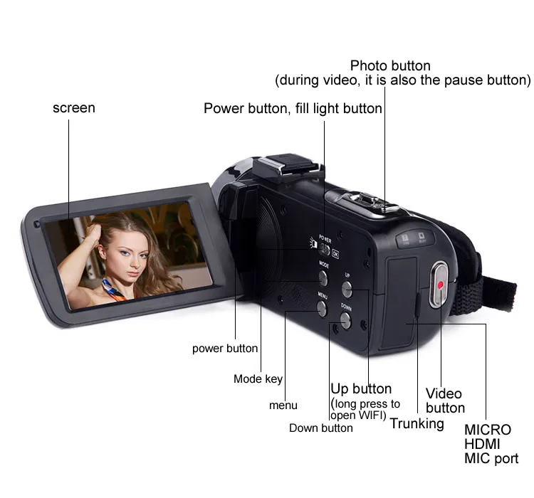 4K цифровые камеры ручной DV видео Fotografica видеокамера для туризма Приключения Бытовая профессиональная поддержка Wi-Fi ночное фото
