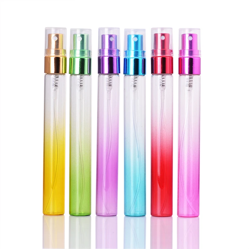 

MUB - 6pcs 10ml Portable Mini Glass Perfume Bottle Spray Aluminum Pump Refillable Empty Perfume Atomizer Bottle Empty Containers