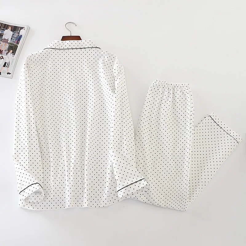 Белые пижамы для женщин новинка комплект из 2 предметов с узором в горошек