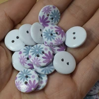 50pcs new flower 2 holes wooden buttons sewing button wood craft scrapbooking clothing accessories diy 15mm buttons wood