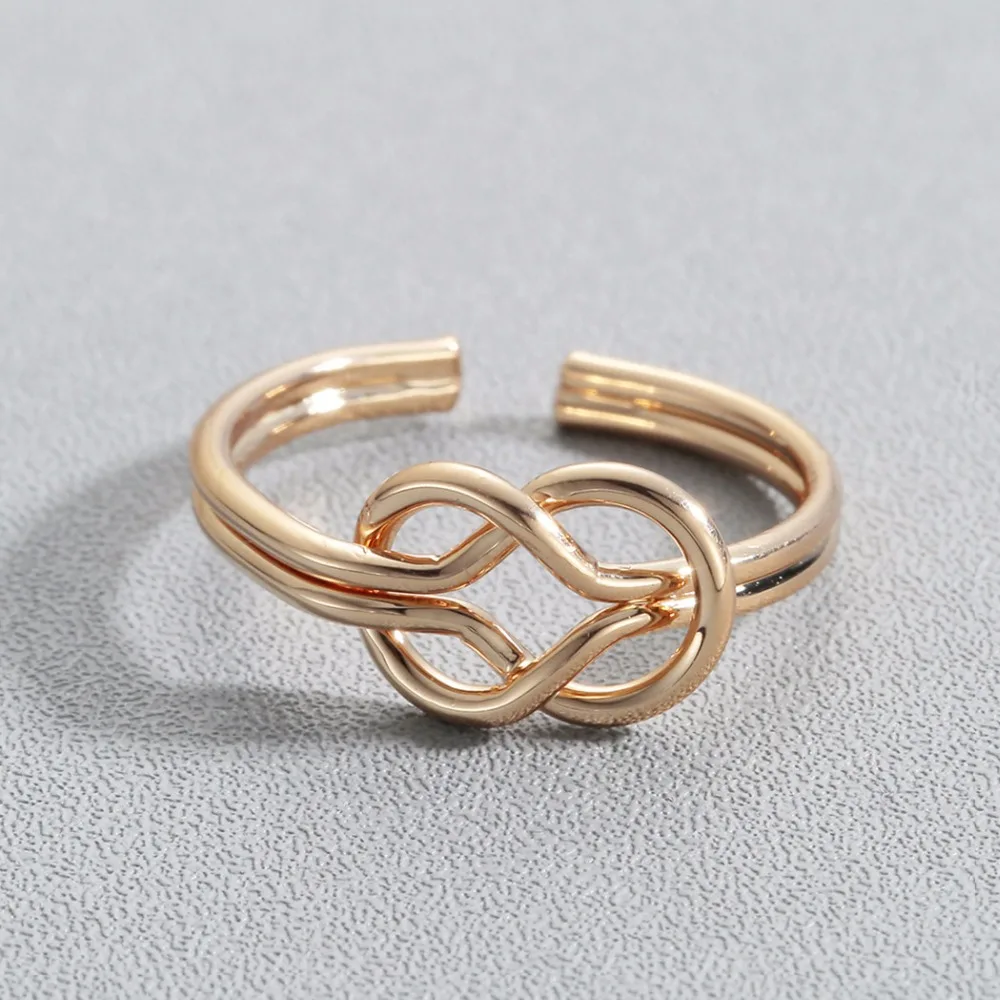 Chandler Sailor Knot Rings Love Jewelry Double Wire Bow Open Ring For Girls Forever Friendship Infinity Best Gifts | Украшения и