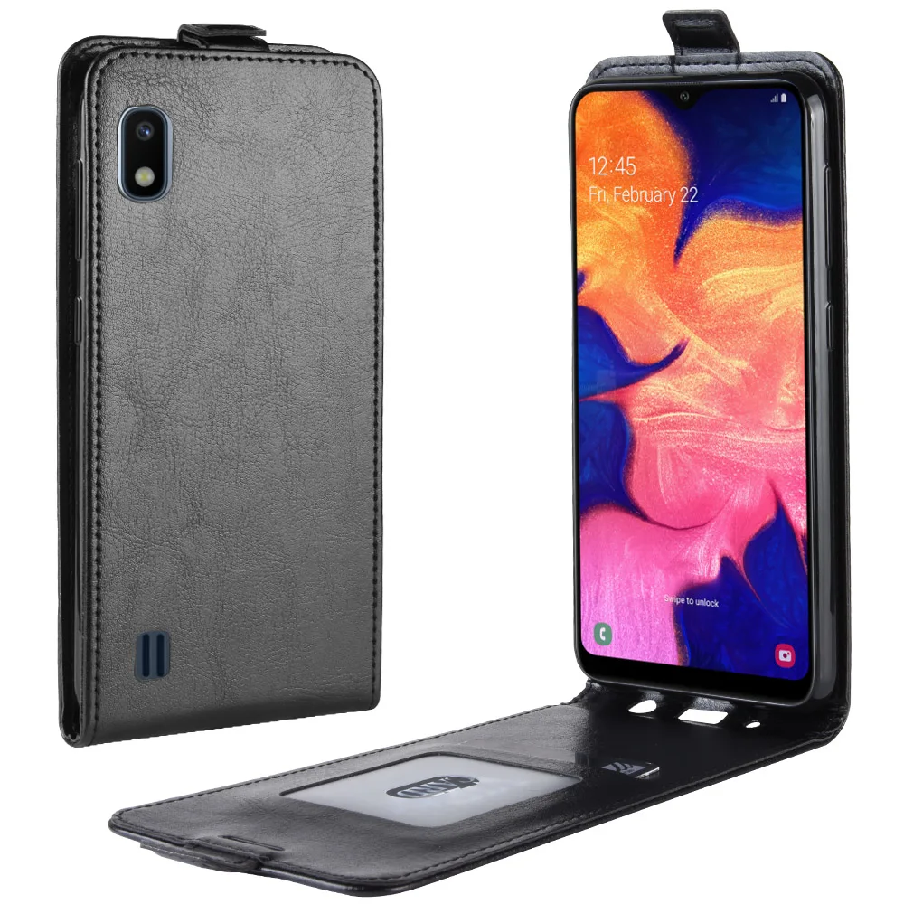 Кожаный чехол для Samsung Galaxy A10 с гладким рисунком вертикальные чехлы телефонов A105